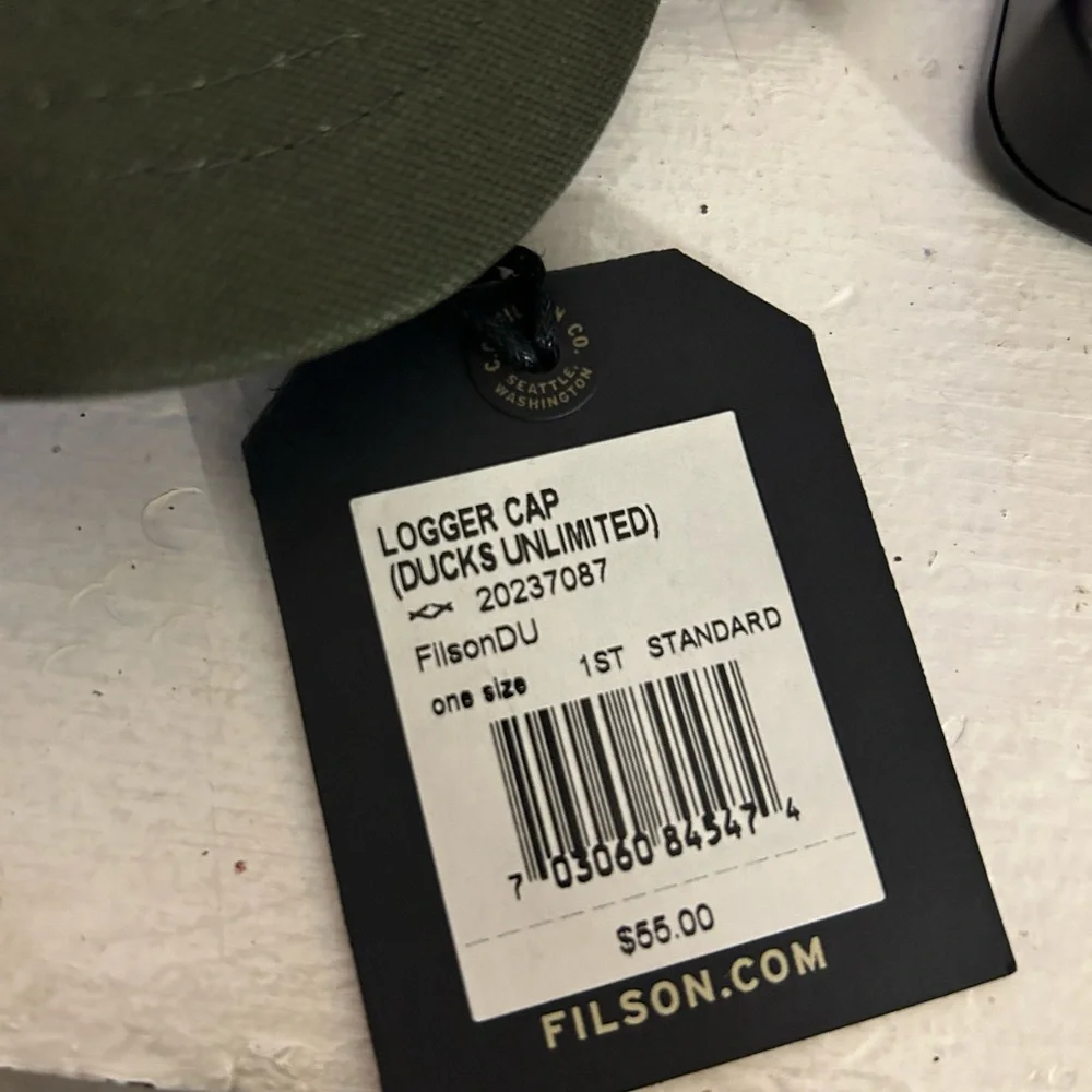 Filson Ducks Unlimited Logger Cap Hat Olive Dark Retro One Size New $55 Tags